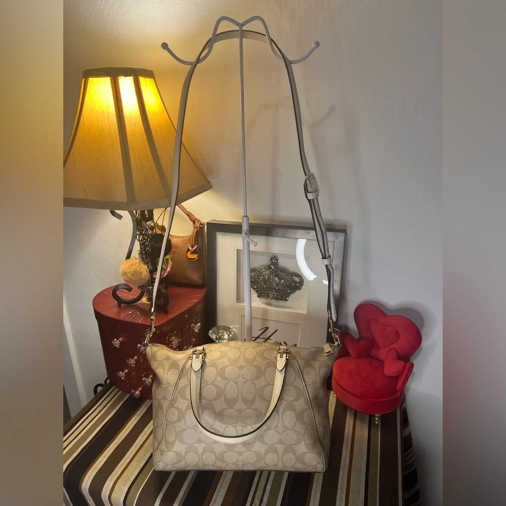 Coach 2020 Beige Prairie Satchel Signature C Coated Canvas Handbag Shoulder Bag